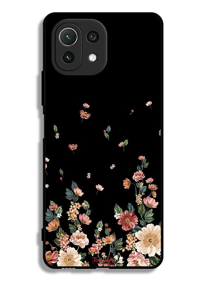 Tolwak غطاء واقي لهاتف Xiaomi Mi 11 Lite 5G مزين بزهور صغيرة في الأسفل - Image 2