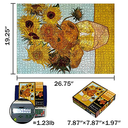 MaxRenard Game Jigsaw Puzzle 1000 Pieces and Up for Adult Toy Fine Art Collection Sunflowers by Vincent Willem Van Gogh - Image 5