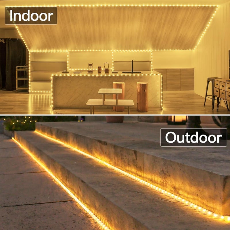 Ccinny 100ft LED Rope Lights Outdoor, 600 LED IP68 Waterproof String Lights with Plug & Remote, Rope Lights for Outside, Patio, Pool, Bedroom, Party, Indoor Decoration (Warm White) - Image 3