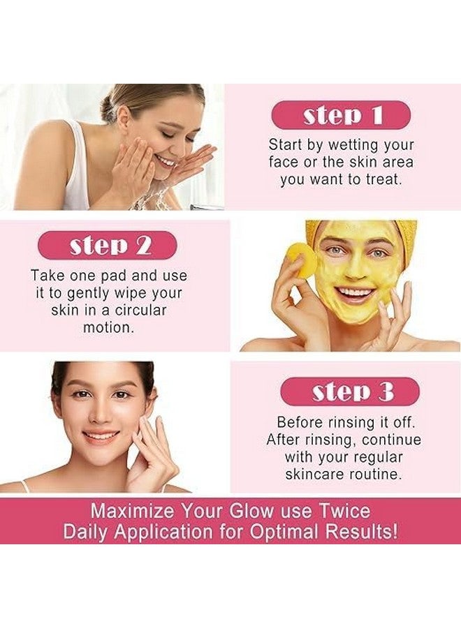 60Pcs Kojic Acid and Turmeric Cleansing Pads,Turmeric Face Scrub Pads, Cleansing Pads Infused Foaming Exfoliating and Cleansing Pads for Oil, Dry, Makeup and Dirty Skin. - Image 3