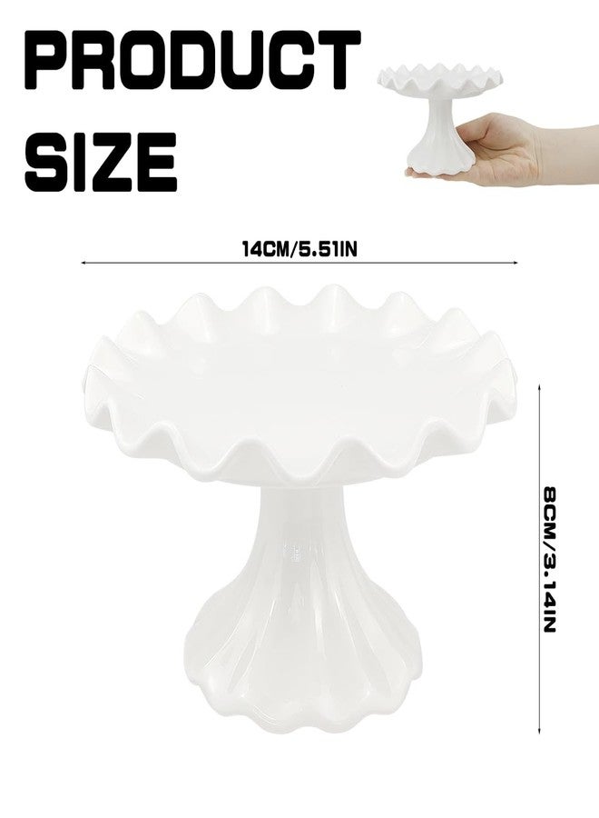 LCJAOF White Ceramic Cake Stand，Kitchen Décor Cake Pedestal Stand Dessert Display Tray Wedding Cake Stands for Birthday Parties, Weddings, Baby Shower,Anniversary and Other Events（5.5 in） - Image 2