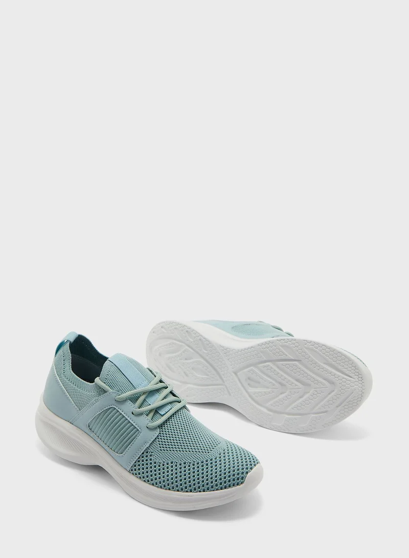 Ginger Knit And Pu Sneaker