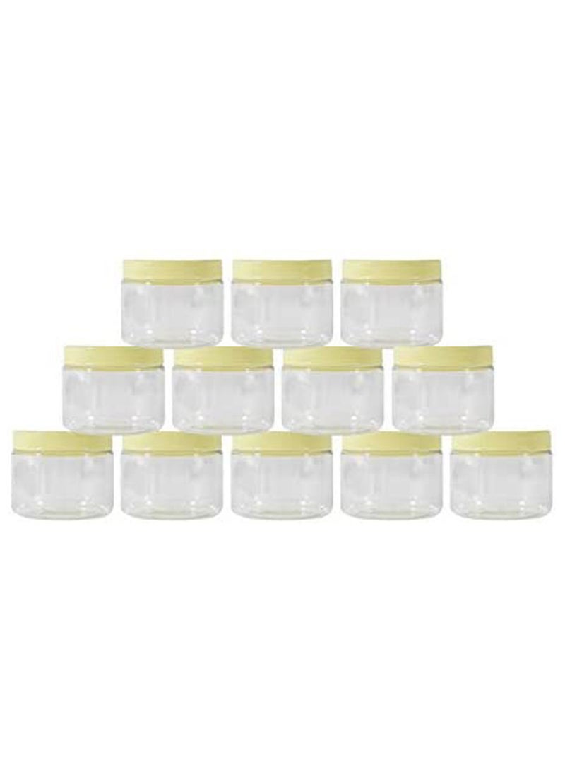 Sunpet 12-Piece Round Spice Jar White/Yellow 200ml  - Image 1