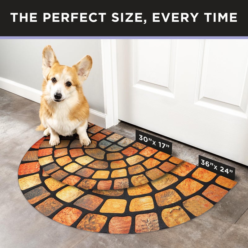 أوبديو Welcome in Style Front Door Mat - Low Pile Front Door Mat Outside Entrance - Muddy Dirt Trapping Welcome Matt Outdoor - Rubber Backing Anti Slip Indoor Doormat Entrance, 29 x 17 - Image 2