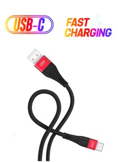 DM SL003 USB To Type-C 3A Fast Charging and Data Cable Black 1.2 Meters  - Image 1