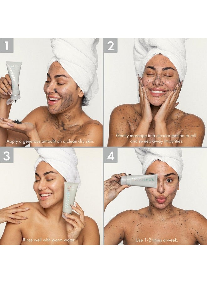 WISHFUL Yo Detox Charcoal Face & Body Enzyme Scrub 3.38 Oz/ 100 Ml - Image 2