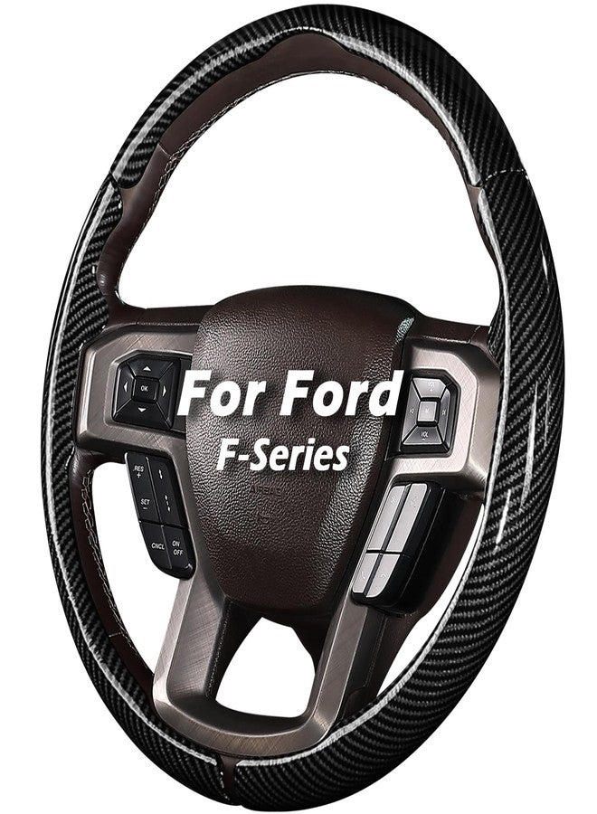 Aimato Steering Wheel Cover for Ford F150 2015-2020/ F250 2017-2021/ F350 2017-2021/ F450 2017-2021/ F550 2017-2021, Snug-Fit Segmented Non-Slip Car Steering Wheel Cover,Bright Black - Image 1