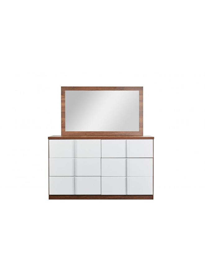 DANUBE HOME New Allano Dresser With Mirror Durable Dressing Table|Vanity Table| Makeup Desk |With Storage Modern Design Bedroom Furniture Multicolour L 118 x W 39 x H 78 cm  - Image 1
