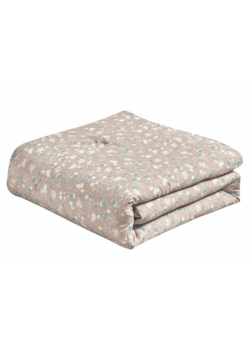 LEVORE 8-piece bedspread set, 100% soft cotton, floral pattern, double-sided, summer style, with filling and fastener, suitable for a 200x200 bed. - Image 4
