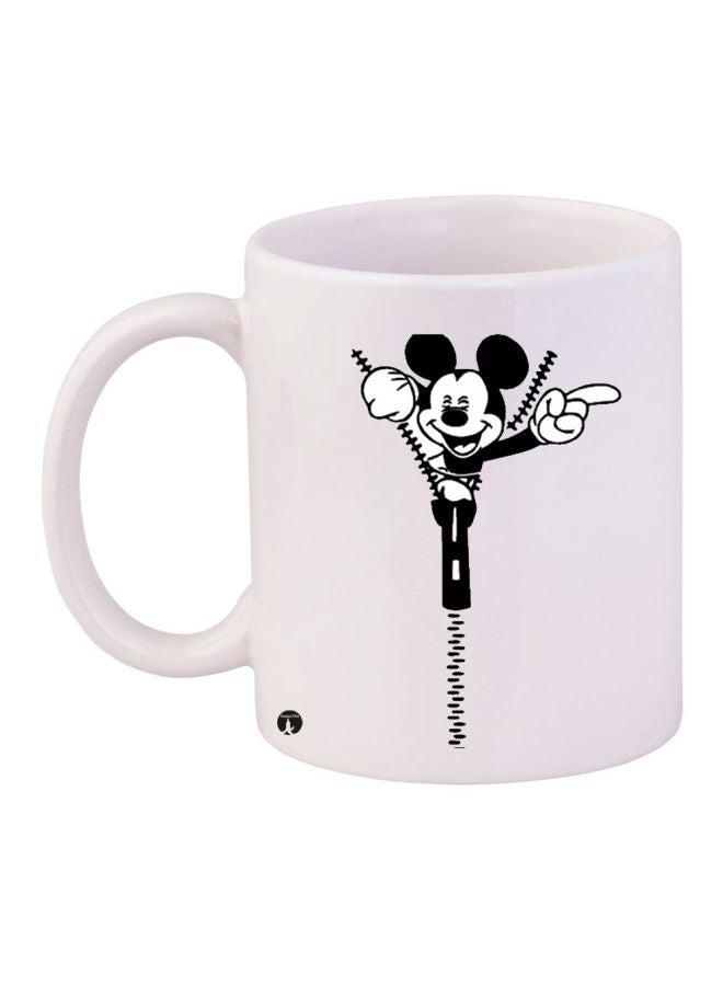 RYN Mickey Mouse Printed Coffee Mug White/Black 