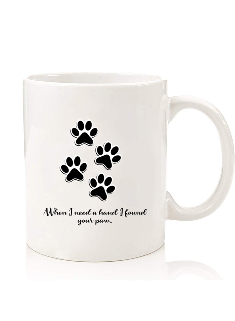 Theodor Premium Quality Two Sided Printed Coffee Mug Tea Cup For Home Office, Kids Men Women paw print - Image 1
