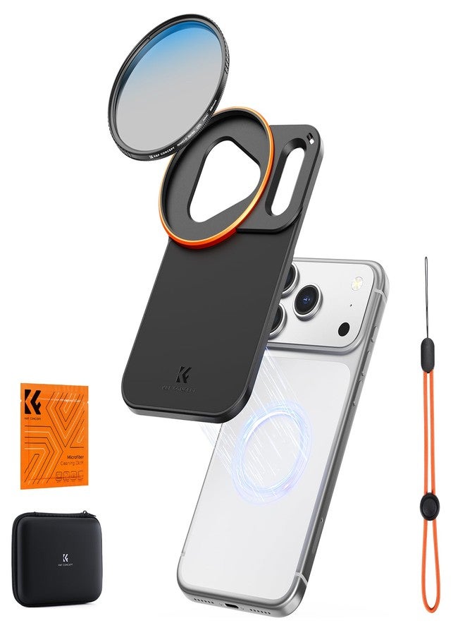 K&F CONCEPT Double-Sided Magnetic Lens Filter Mount Adapter with 58mm CPL Filter, Compatible with iPhone 17 Pro Max and 58mm Threaded Filters, CPL Filter Compatible with iPhone Camera Lens - Image 1