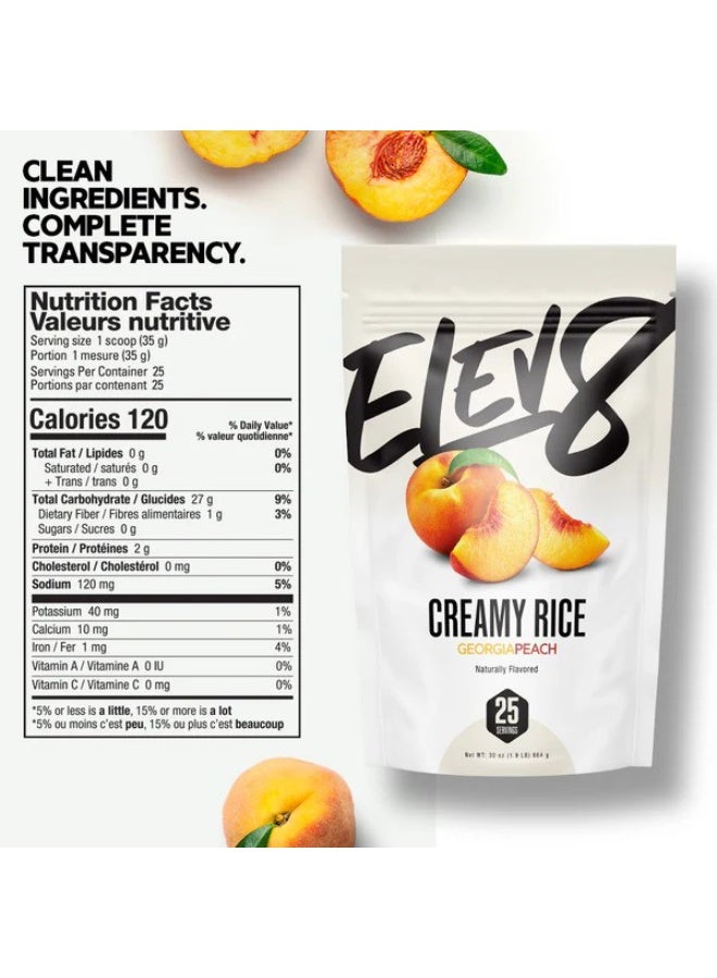 Elev8 Creamy Rice Georgia Peach Flavor – 25 Servings Fast Digesting Carb Fuel - Image 2