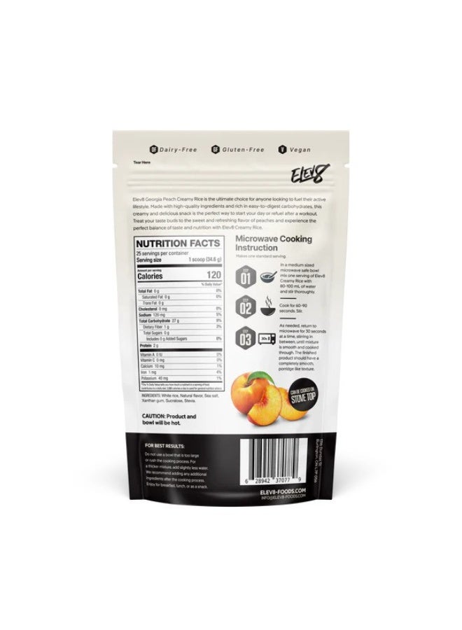 Elev8 Creamy Rice Georgia Peach Flavor – 25 Servings Fast Digesting Carb Fuel - Image 4