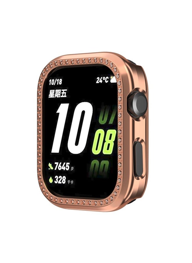 BURAQ For Huawei Watch D2 Single Row Diamond Half Coverage PC Hollow Watch Case(Rose Gold) - Image 2