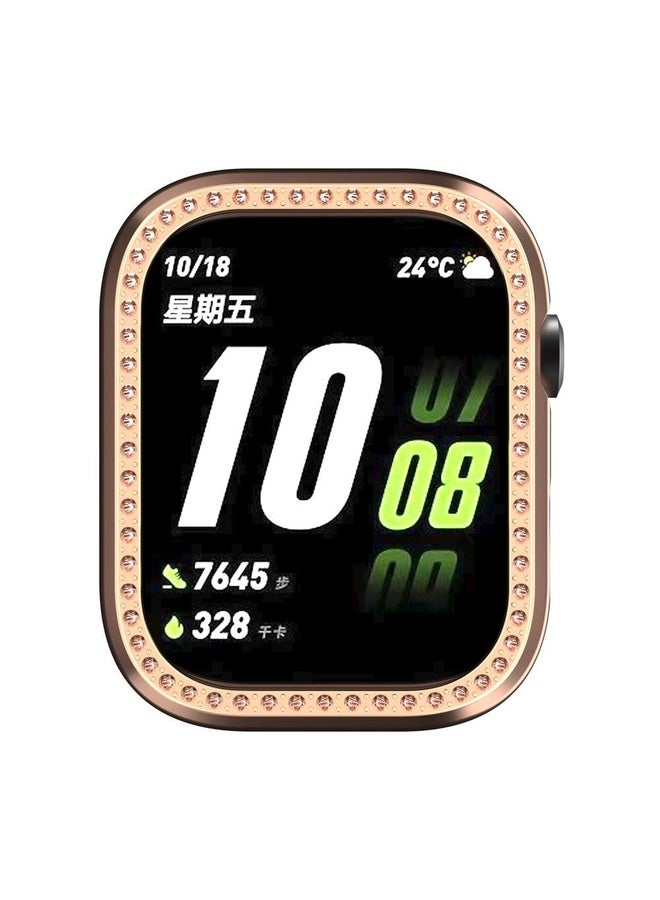 BURAQ For Huawei Watch D2 Single Row Diamond Half Coverage PC Hollow Watch Case(Rose Gold) - Image 4