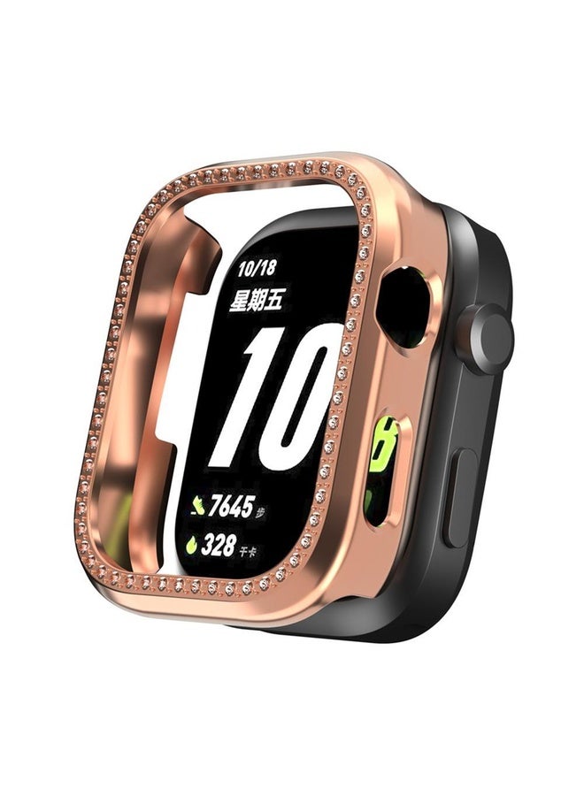 BURAQ For Huawei Watch D2 Single Row Diamond Half Coverage PC Hollow Watch Case(Rose Gold) - Image 1