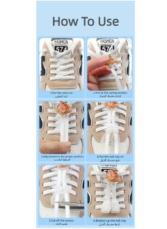 Generic Cartoon Cute No-tie shoelace buckle 1 Pair Set（Rabbit/Bunny Shoe Buckle*2＋Shoelaces*1＋tail clips*4）For Women and Kids/Boys/Girls  - Image 3