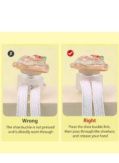 Generic Cartoon Cute No-tie shoelace buckle 1 Pair Set（Rabbit/Bunny Shoe Buckle*2＋Shoelaces*1＋tail clips*4）For Women and Kids/Boys/Girls  - Image 5