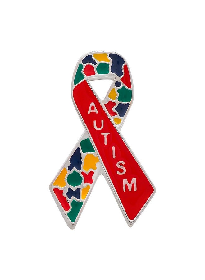 فوندريزينغ فور أ كوز مجموعة مكونة من 2 دبوس شريطي لكلمات التوحد - دبابيس ياقة التوحد للتوعية بالتوحد - Image 1