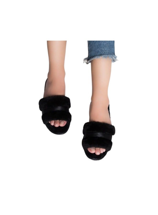 black fur slipper for women 40/41