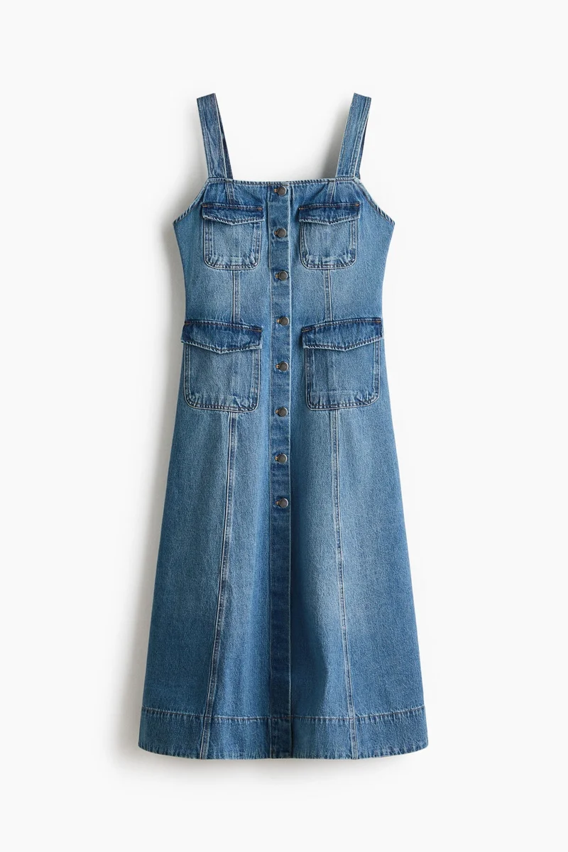 H&M Button-front denim dress