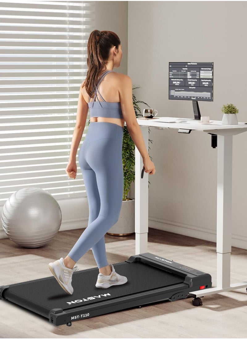 Maston Treadmill 1-6Km/H 120Kg Capacity Under Desk Walking Pad With Led Display & Remote Control, Portable Treadmills Motorized Running Machine For Home Office Use