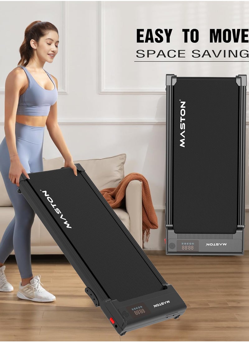 Maston Treadmill 1-6Km/H 120Kg Capacity Under Desk Walking Pad With Led Display & Remote Control, Portable Treadmills Motorized Running Machine For Home Office Use