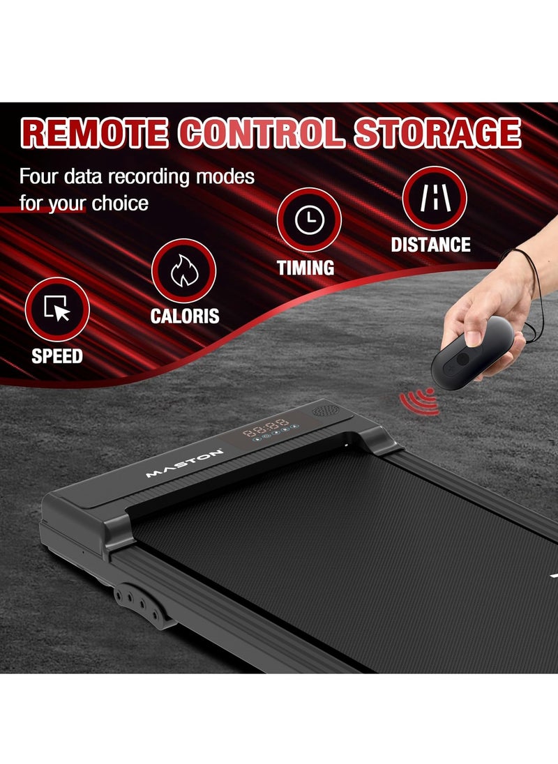 Maston Treadmill 1-6Km/H 120Kg Capacity Under Desk Walking Pad With Led Display & Remote Control, Portable Treadmills Motorized Running Machine For Home Office Use