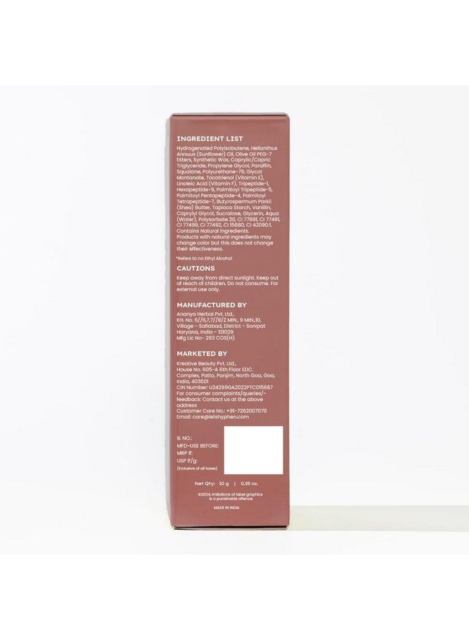 HYPHEN Vitamin-Infused Peptide Tinted Lip Balm - Vintage | 24 Hrs Moisturization | Hydrates, Plumps & Repairs Moisture Barrier | Peptide Lip Balm For Women | Hydrating Lip Balm For Chapped Lips | Vegan & Paraben Free | Plumish Brown Shade - 10G - Image 3