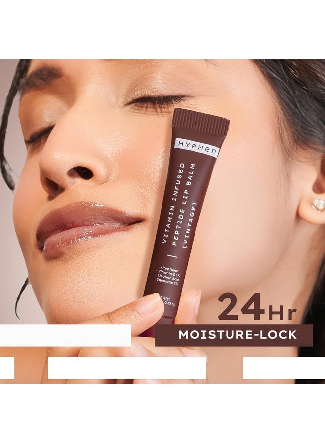HYPHEN Vitamin-Infused Peptide Tinted Lip Balm - Vintage | 24 Hrs Moisturization | Hydrates, Plumps & Repairs Moisture Barrier | Peptide Lip Balm For Women | Hydrating Lip Balm For Chapped Lips | Vegan & Paraben Free | Plumish Brown Shade - 10G - Image 4