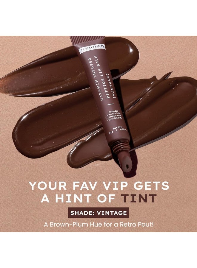 HYPHEN Vitamin-Infused Peptide Tinted Lip Balm - Vintage | 24 Hrs Moisturization | Hydrates, Plumps & Repairs Moisture Barrier | Peptide Lip Balm For Women | Hydrating Lip Balm For Chapped Lips | Vegan & Paraben Free | Plumish Brown Shade - 10G - Image 5