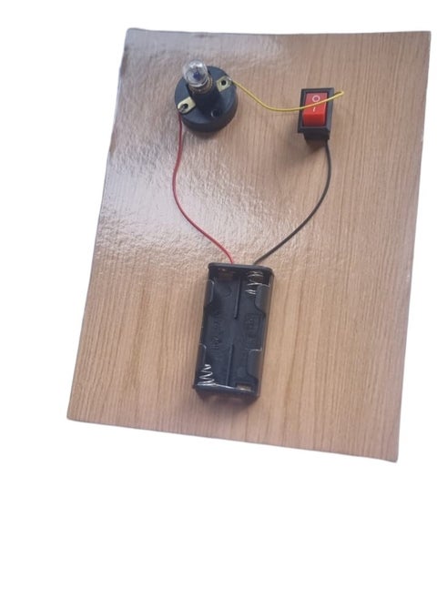 Diy Frame With Bulb, Switch And Battery Spot For Science