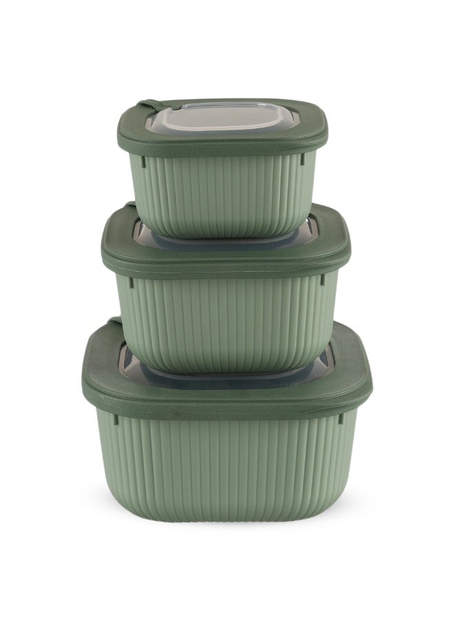 Happy Home 3-Piece Food Storage Container Set– Microwave & Freezer Safe Lids – 600ml, 1100ml, 1800ml – Ideal for Storing Meals, Salads, Vegetables, Fruits, Meat, Beans & Dry Foods – Durable, Food-Safe Plastic, Easy to Clean, Practical & Stylish Kitchen Organizer - Image 5