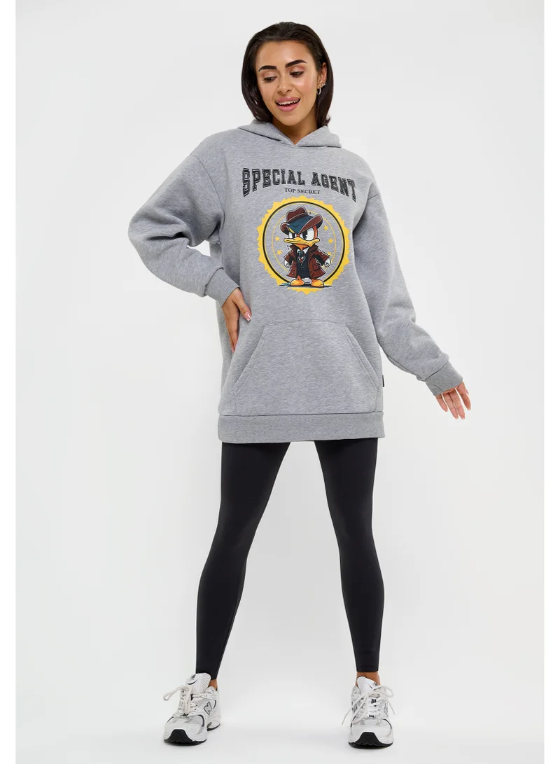 بونا فيدي هودي بونا فايد نسائي قطن واسع سويت شيرت مريح كاجوال يومي