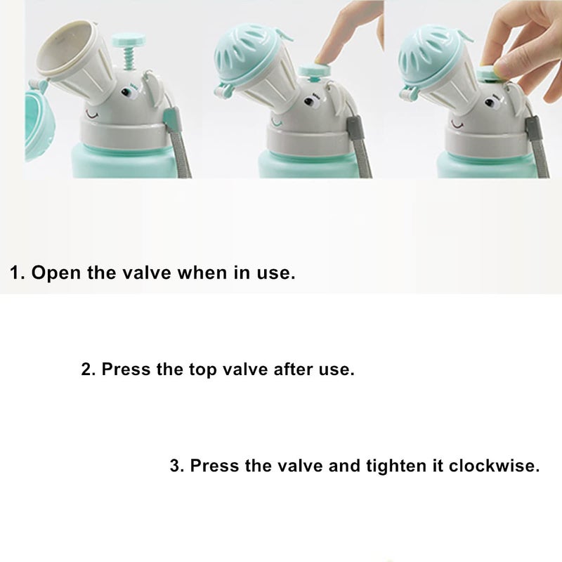 Beetoo Travel Potty Urinal Emergency Toilet Childrens Emergency Toilet Portable Elephant Leakproof Urinal for Camping Car Travel and Kid Potty Pee Training boy - Image 5