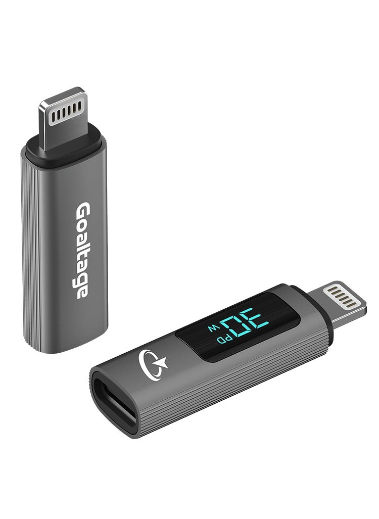 Goaltage ADP05 QuickSync Pro USB-C to Lightning Charging Adapter with Digital Display, Compact Design, Wide Compatibility, High-Speed Data Transfer and Fast-Charging Functionality