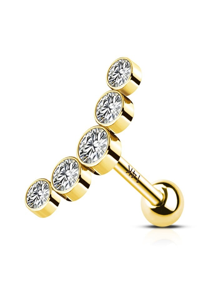 Melighting MeIighting 14K Gold Helix Earrings 16G Clear CZ Cartilage Earrings Tragus Piercing Earrings Stud Earring Body Piercing Jewelry - Image 1
