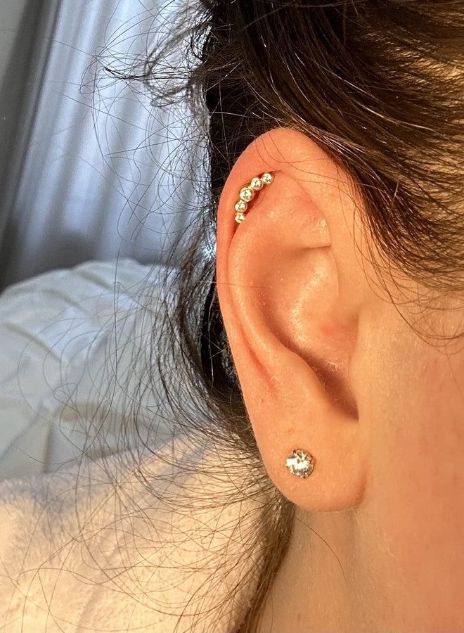 Melighting MeIighting 14K Gold Helix Earrings 16G Clear CZ Cartilage Earrings Tragus Piercing Earrings Stud Earring Body Piercing Jewelry - Image 3