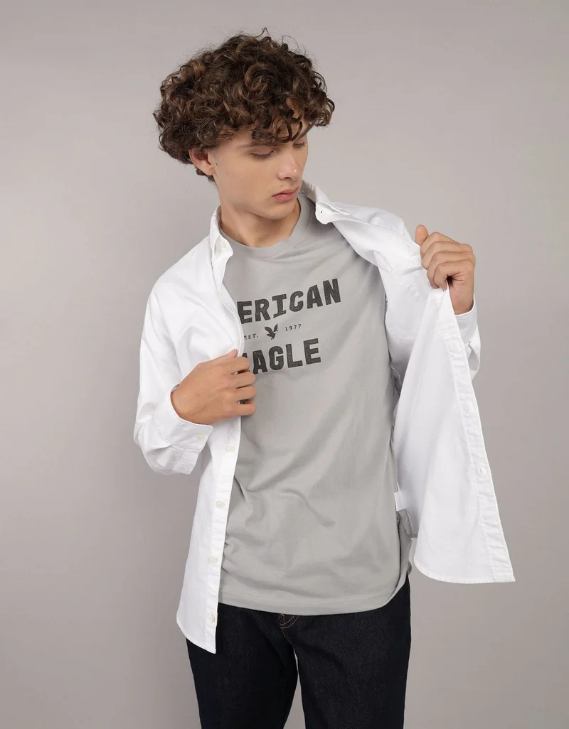 American Eagle AE Slim Fit Everyday Oxford Button-Up Shirt