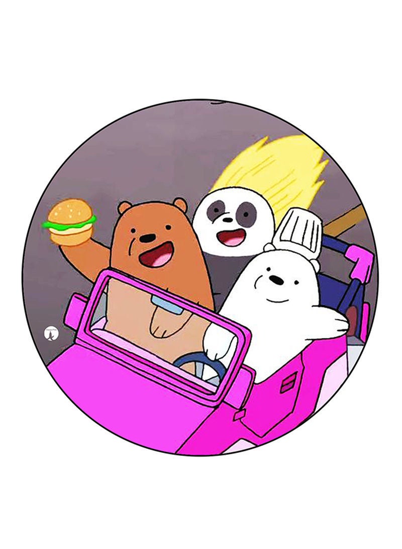 RKN We Bare Bears Printed Large Round Pin Badge Multicolour - Image 1