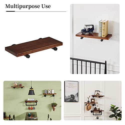 YCCO Industrial Pipe Shelf Brackets 10 PCS Wall Mount DIY Shelving Brackets 12 in Shelf Bracket Kitchen Floating Pipe, Included Accessories - Image 4