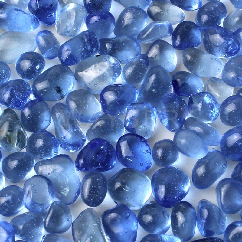 WAYBER Glass Stones 1Lb460g Irregular Sea Glass Pebbles NonToxic Artificial Gemstones for Vase FillerTerrarium Aquarium Turtle Tank DecorationHandmake Artwork Light Blue