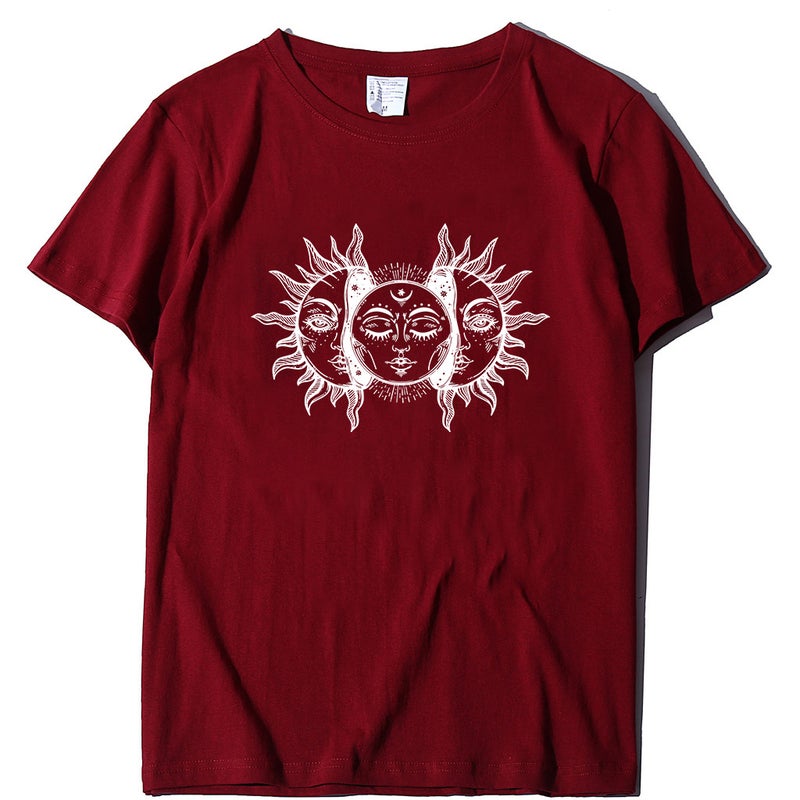 Helios Art Printed in stock Crewneck T-Shirt Cross-border plus size European and American Men's and Women's Trendy Short Sleeve - Image 1