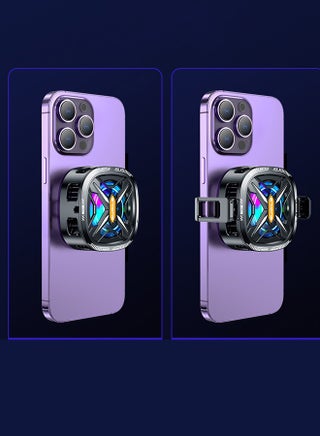 Phone Cooler for Gaming Magnetic Back Clip Dual Purpose Phone Cooling Fan Digital display  temperature Mobile Cooling Fan without Noise for Playing Games Tiktok for Universal iPhone/Android Smartphone - view 2