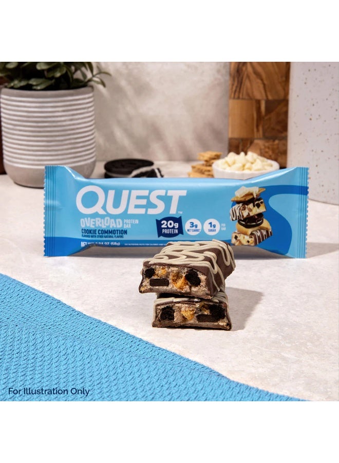 Quest Nutrition Quest Overload Protein Bar – Cookie Commotion Flavor, High Protein, Low Sugar, Gluten-Free, 58g (Box of 12 Bars) - Image 2