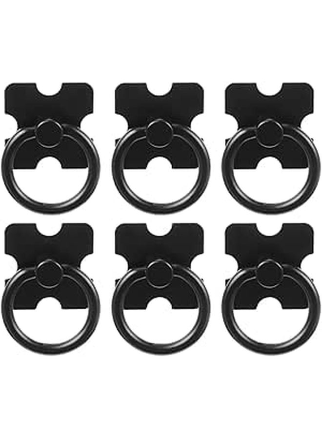 6 Black Round Metal Cabinet Knobs Set with Screws Dresser Drawer Pulls Matte Finish - Image 1