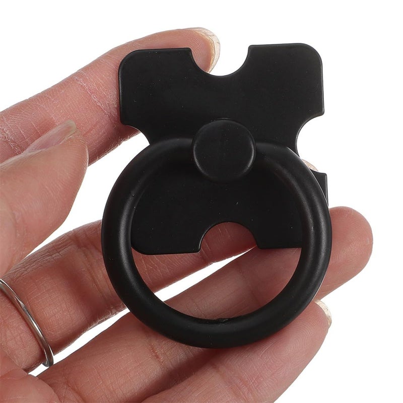 6 Black Round Metal Cabinet Knobs Set with Screws Dresser Drawer Pulls Matte Finish - Image 5