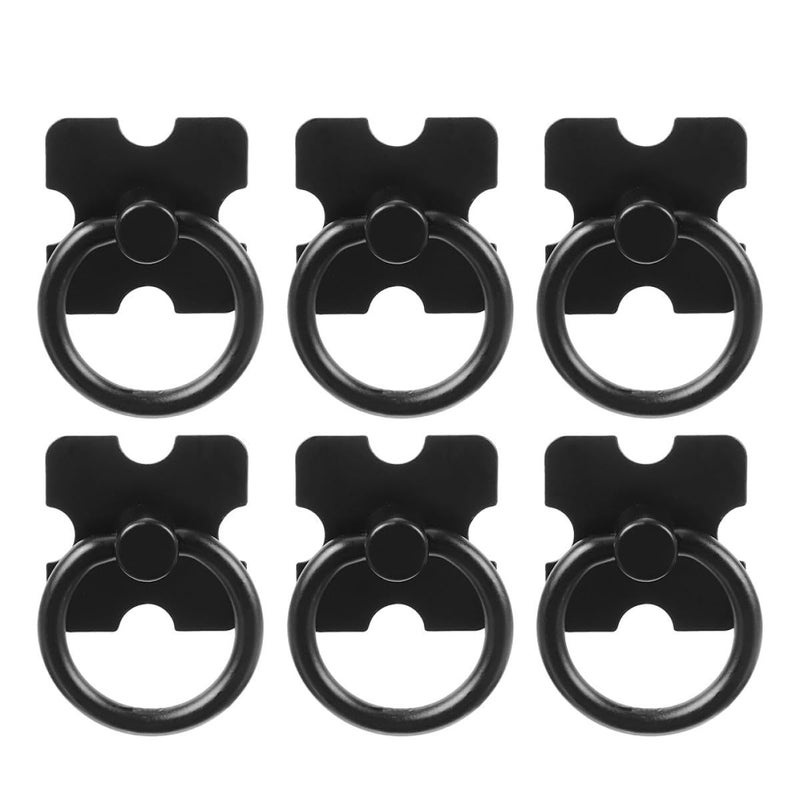 6 Black Round Metal Cabinet Knobs Set with Screws Dresser Drawer Pulls Matte Finish - Image 2
