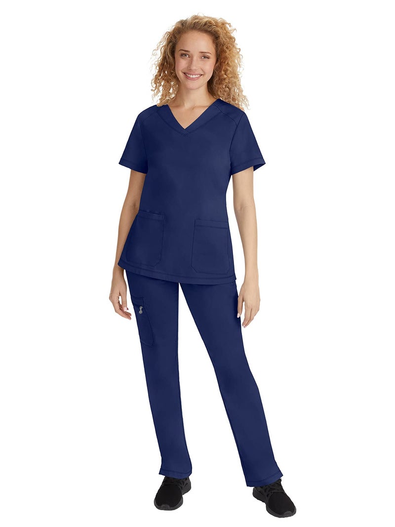 Healing Hands Scrub Pants for Women Tamara Pant with 6 Pockets, Reversible Drawstring, and 2-Way Stretch Fabric 9181, L, Navy - Image 3